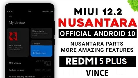 MIUI 12.2 Nusantara Official ROM for Redmi 5 plus vince
