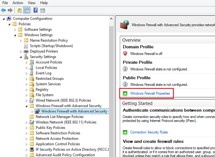 IT Rescuer How to disable Windows Firewall via Domain Group Pollicy