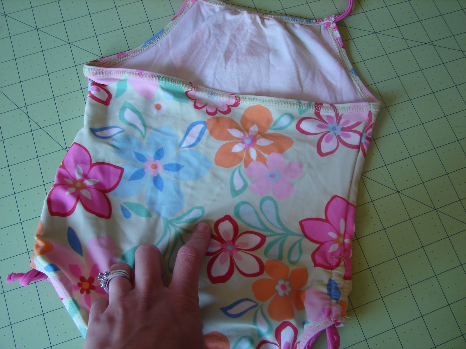 A girl and a glue gun swimsuit refashion