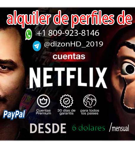 alquiler de perfiles de cuentas de netflix premiun  por 6 dolares (paypal)