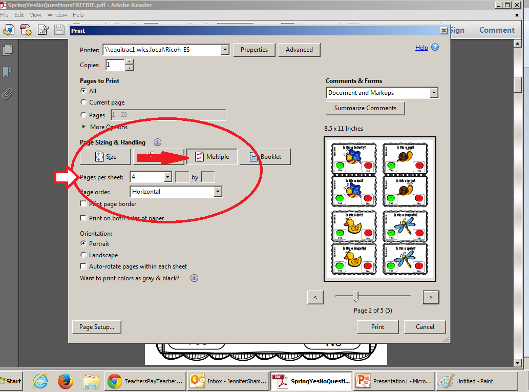 Set Up Worksheets To Print On One Page