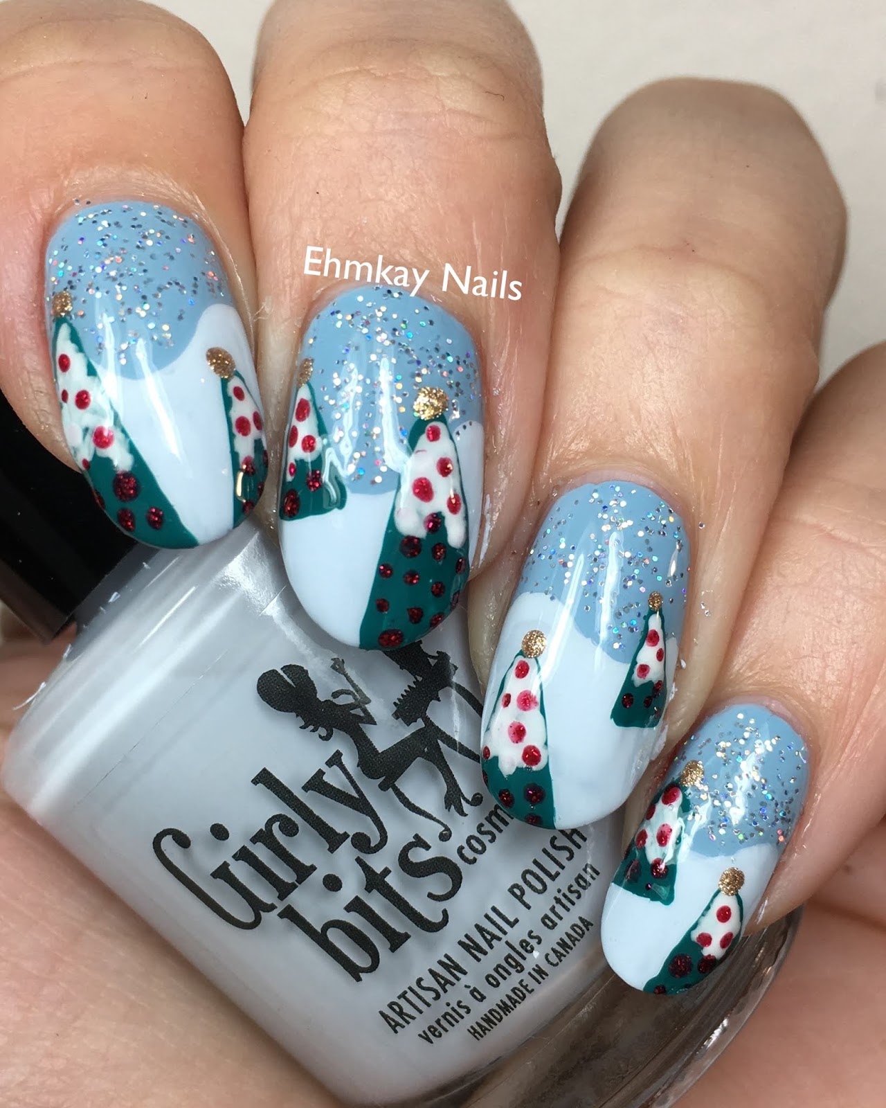 ehmkay nails: Christmas Tree Nail Art