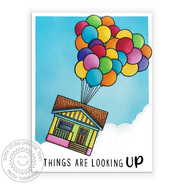 Sunny Studio Blog: Things Are Looking Up House with Floating Balloons Card (using Happy Home, Floating By, Kinsley Alphabet & Phoebe Alphabet Stamps and Fluffy Clouds Border Die) Sunny Studio Blog: Things Are Looking Up House with Floating Balloons Card (using Happy Home, Floating By, Kinsley Alphabet & Phoebe Alphabet Stamps and Fluffy Clouds Border Die)