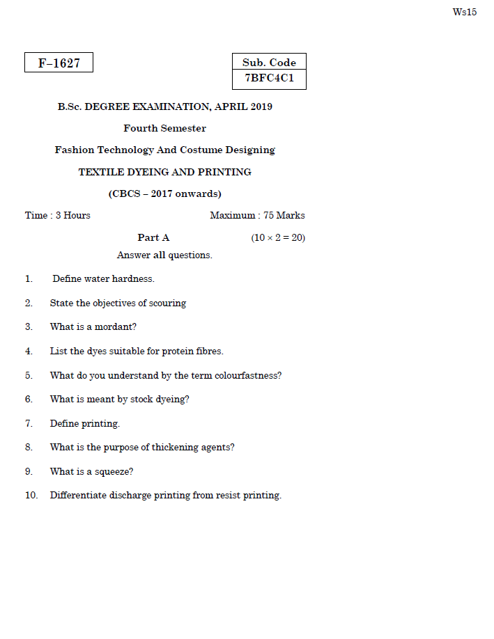 Alagappa University B.Sc.(Fashion Technology and Costume Designing