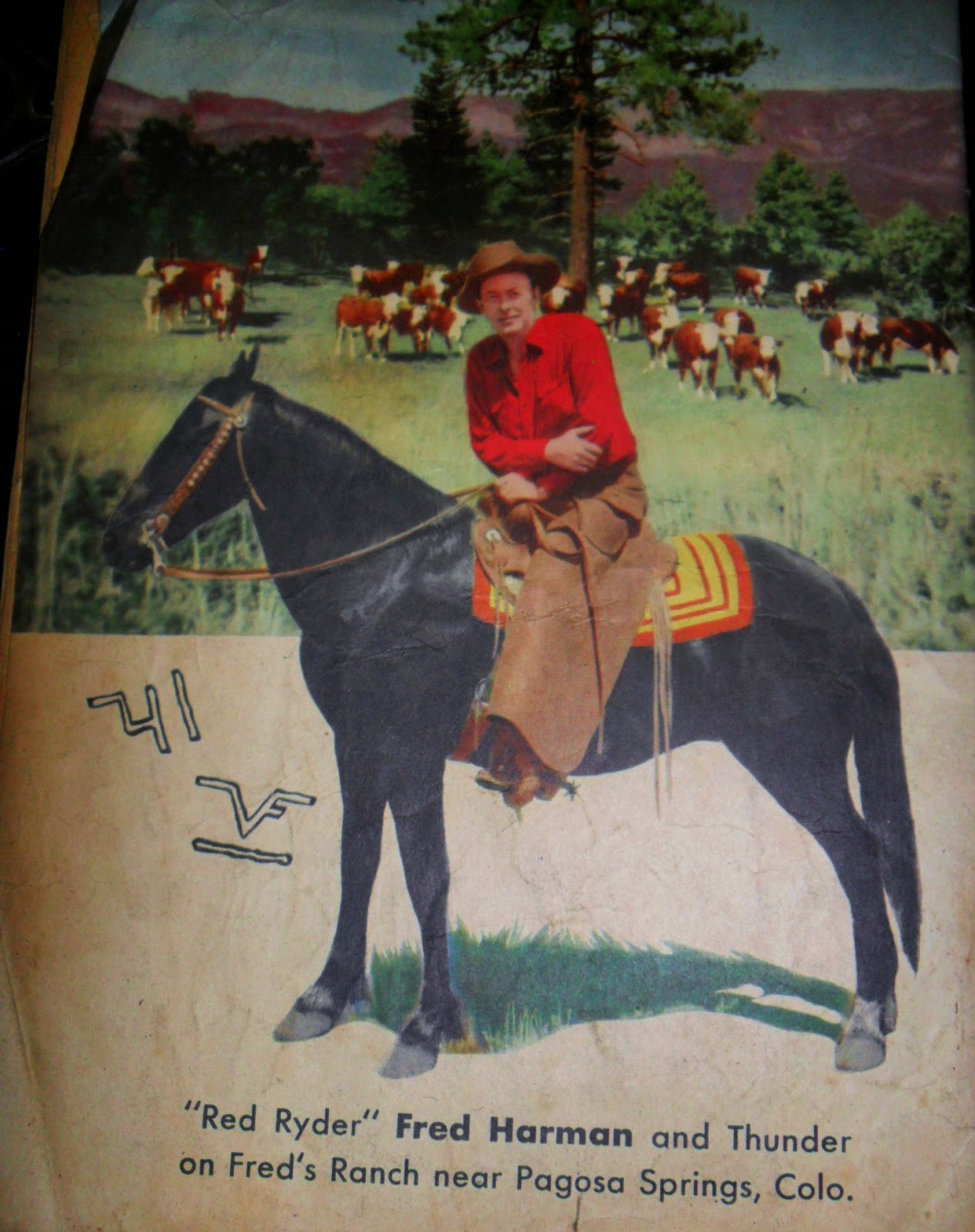 WEST OF THE RIVER FRED HARMAN Cowboy Cartoonist