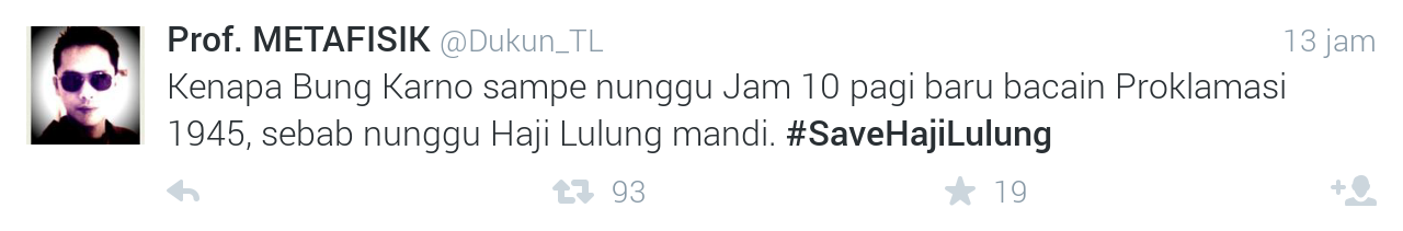 Ini dia Tweet Lucu dari Para Netizen Tentang #SaveHajiLulung