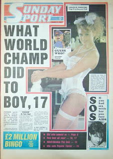 Front cover over the Sunday Sport newspaper dated 4-Jan-87