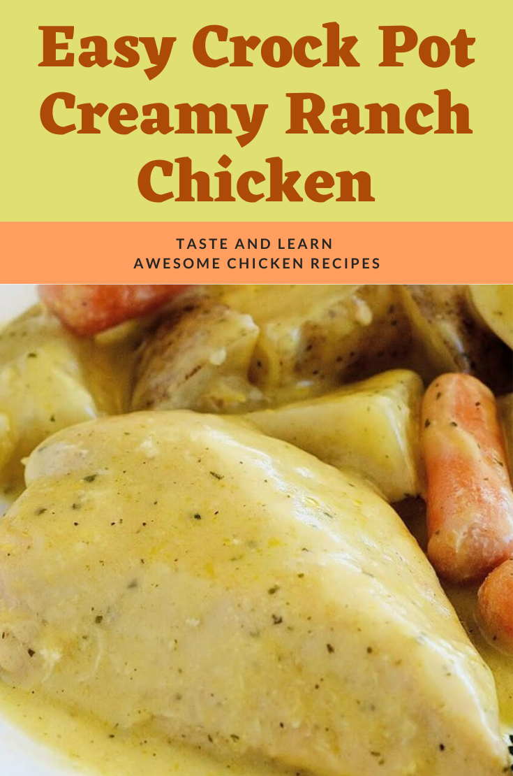 Easy Crock Pot Creamy Ranch Chicken - Popular Recipes