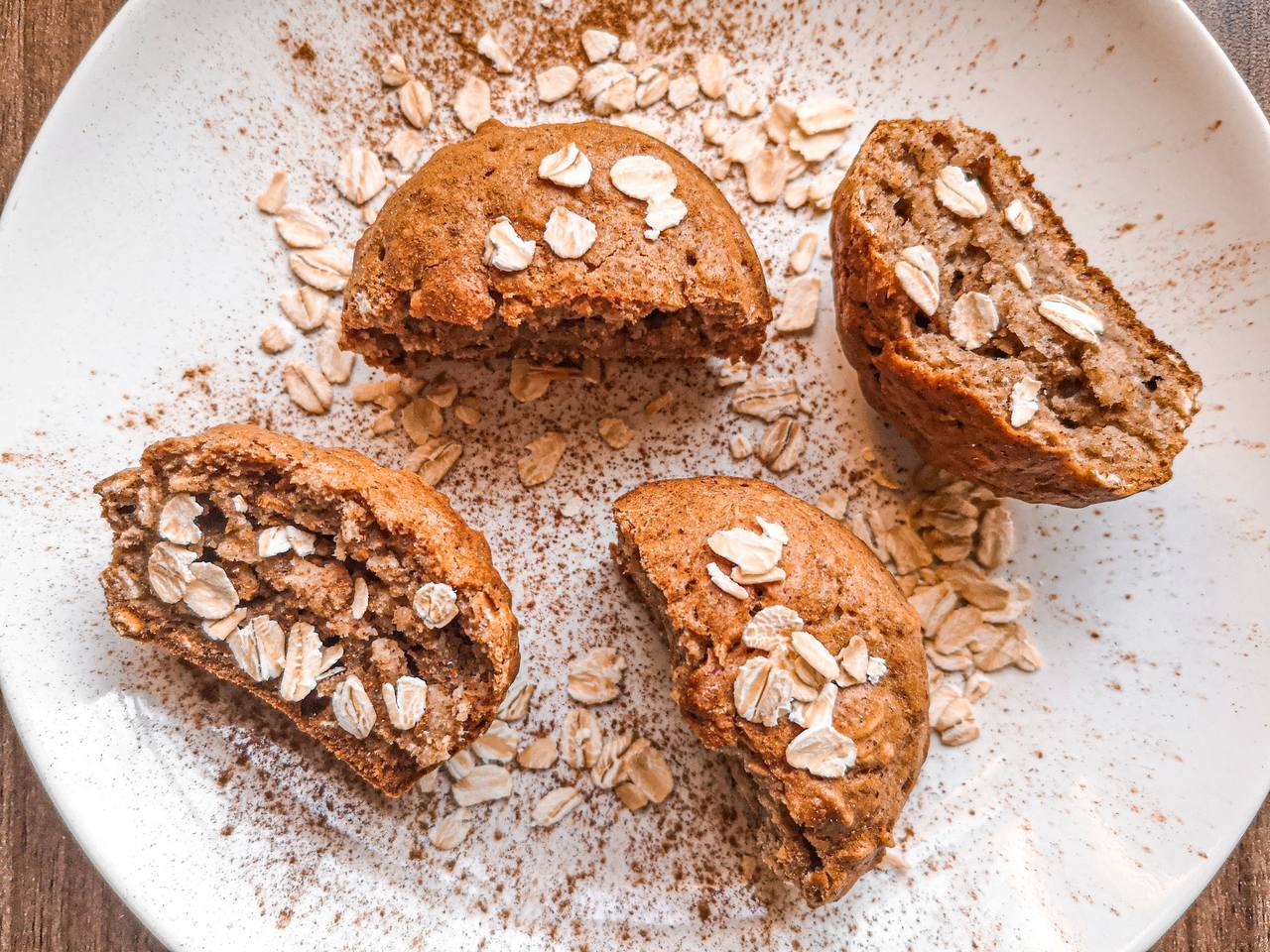 Receita de muffins de banana e aveia Vegan power