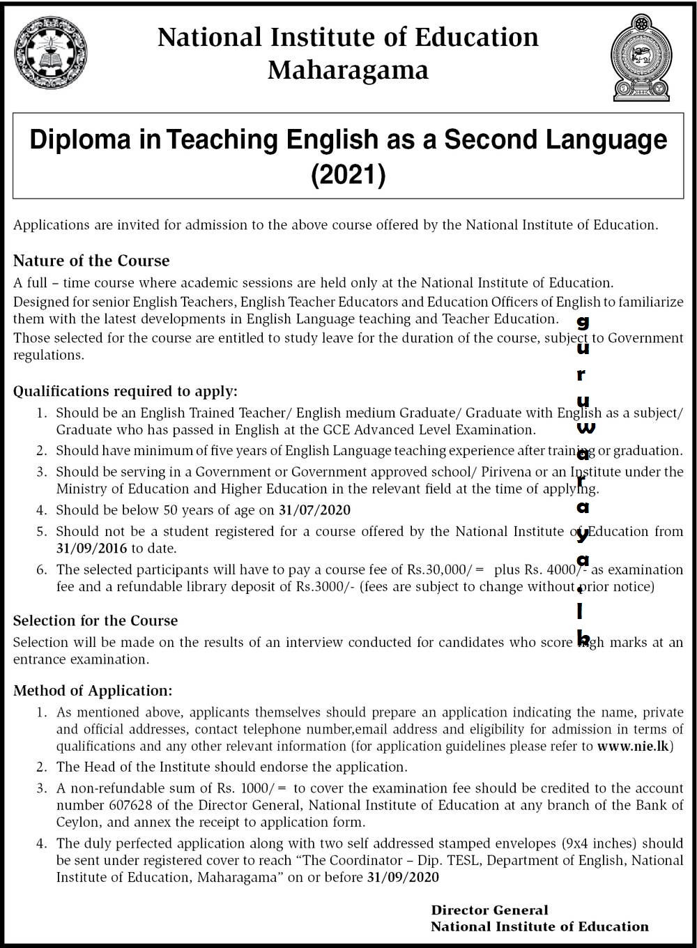 Diploma in Teaching English as a 2nd Language NIE Teacher