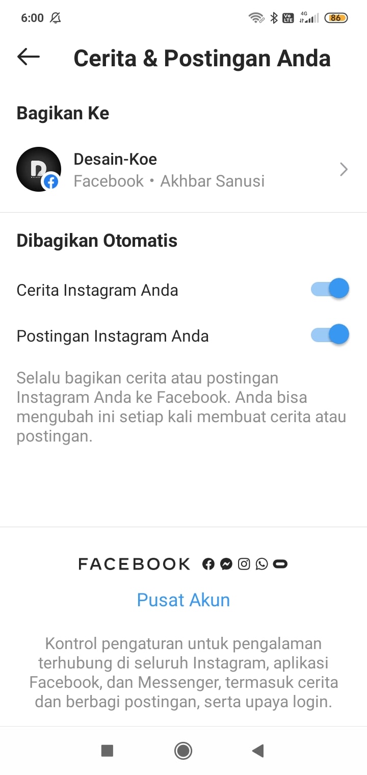 Cara Menghubungkan Facebook ke Instagram