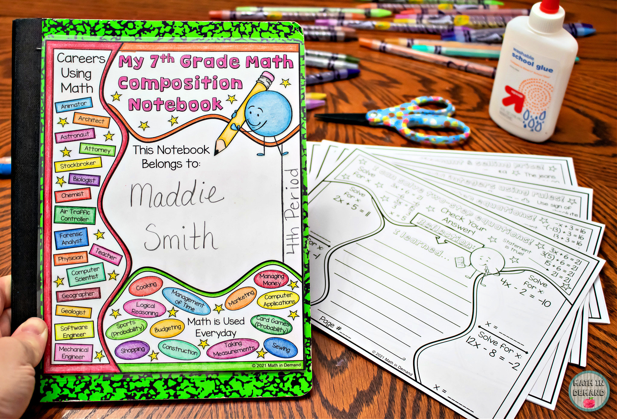 Math in Demand 7th Grade Math Composition Notebook