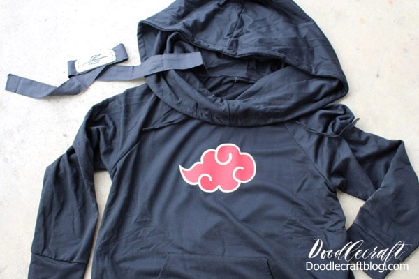 Naruto Akatsuki Robe Cloud Hoodie with Cricut Layered Iron-on Vinyl