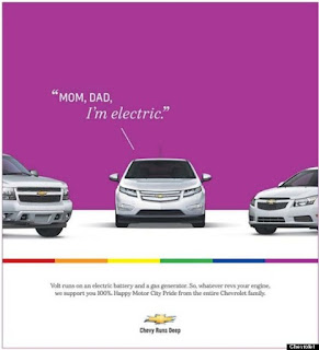 chevy gay hybrid advert purple