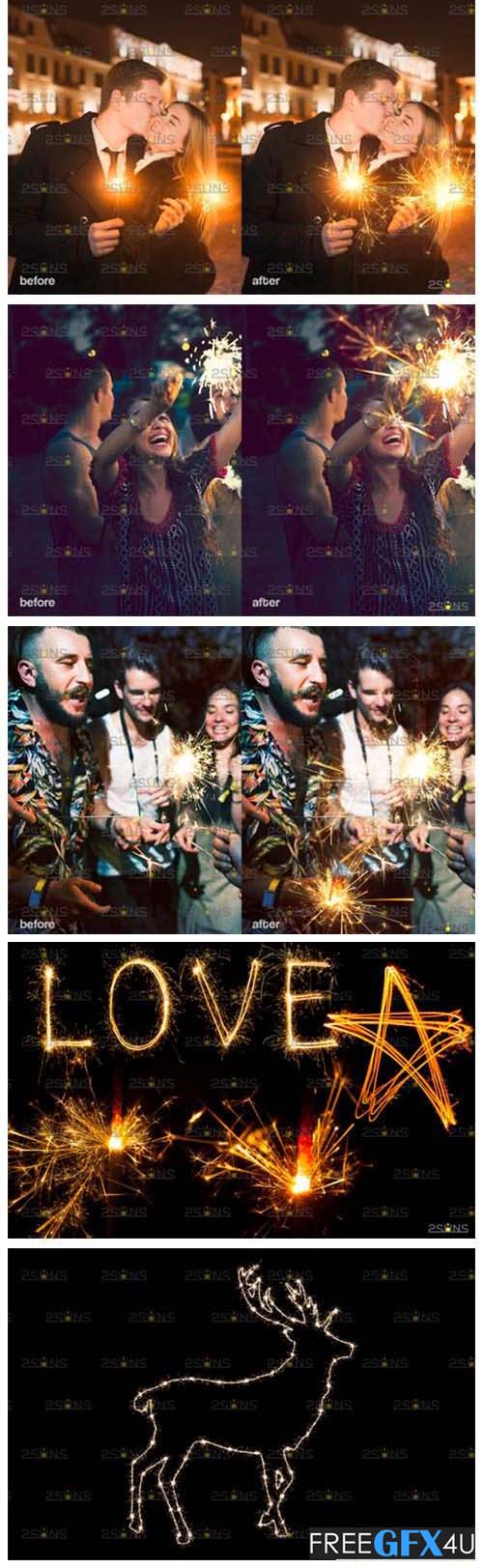 Wedding Sparkler Photo Overlay Pack