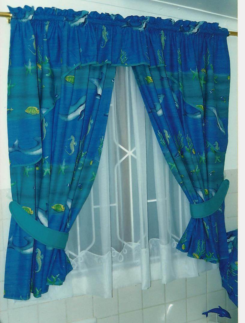 Blue Dolphin Bathroom Curtains