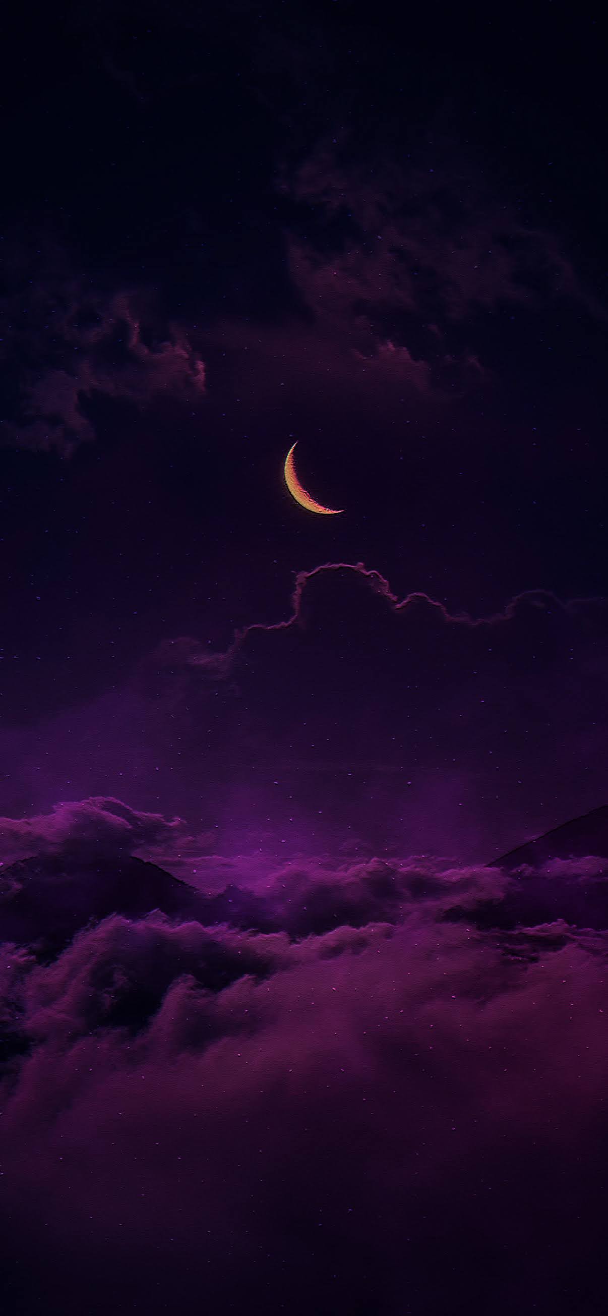 wallpaper iphone - purple sky moon