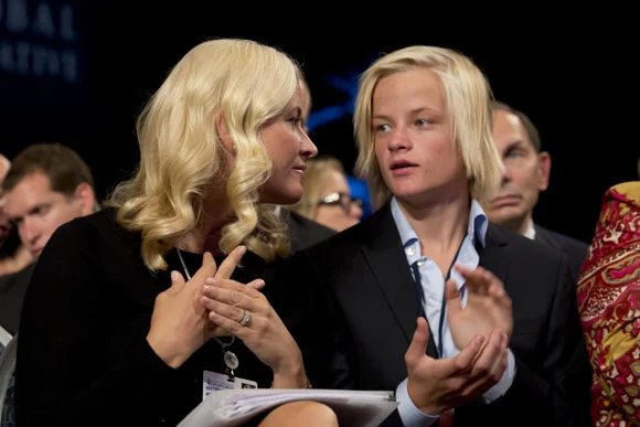 Crown Princess Mette Marit and Marius attended  the 2012 Clinton Global Initiative annual meeting