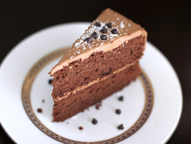 Healthy Decadent Chocolate Layer Cake with Chocolate Frosting