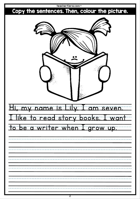 teacherfiera.com: PENMANSHIP PRACTICE - COPY AND COLOUR.