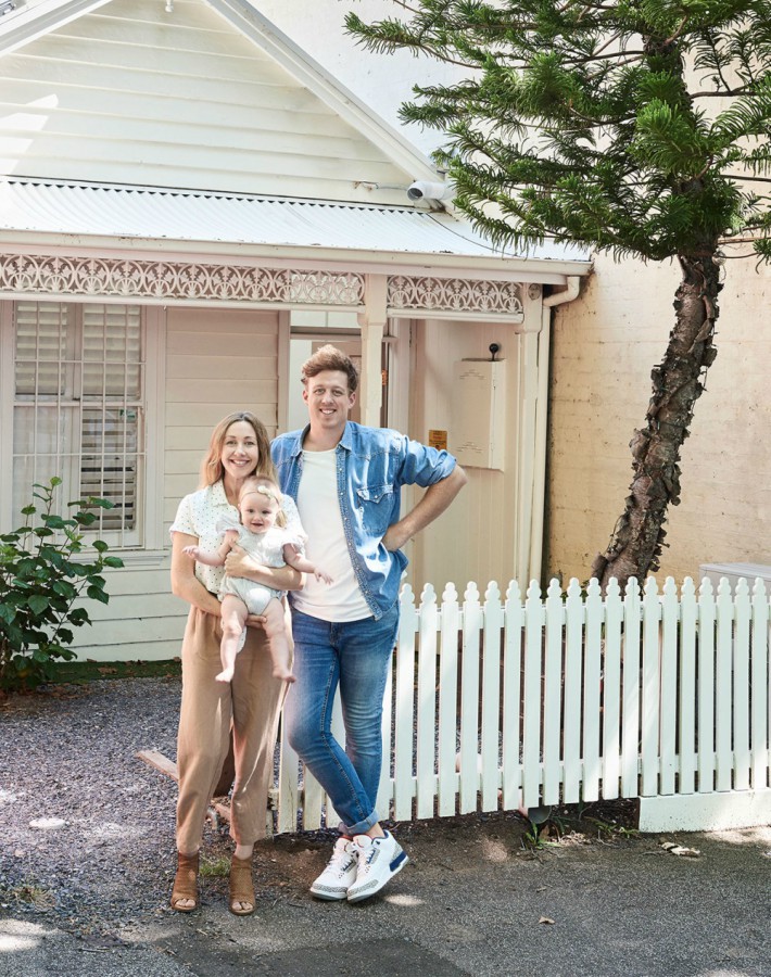 Una encantadora tiny home en color rosa empolvado