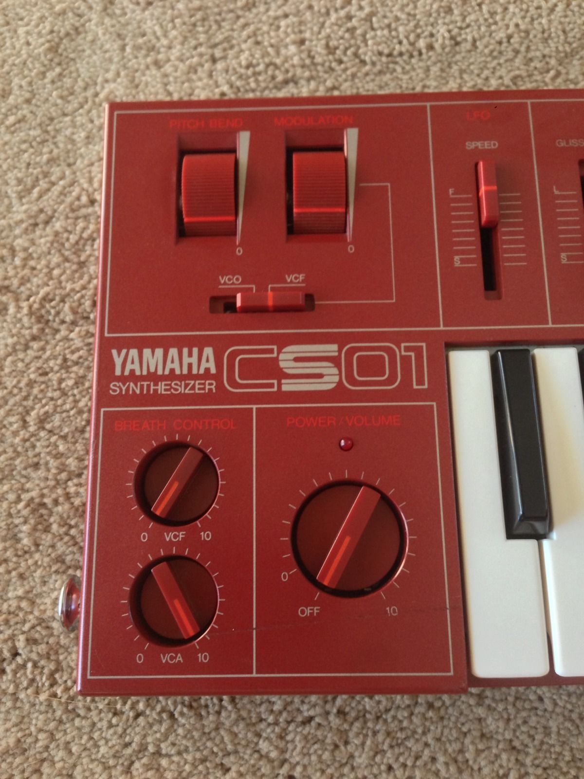 MATRIXSYNTH: Red Yamaha CS01 Mk1 Mini Analog Synthesizer SN 24645 with ...