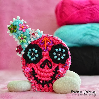 Crochet sugar skull