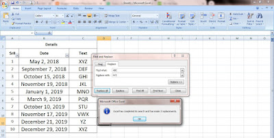 how to find and replace a word in excel