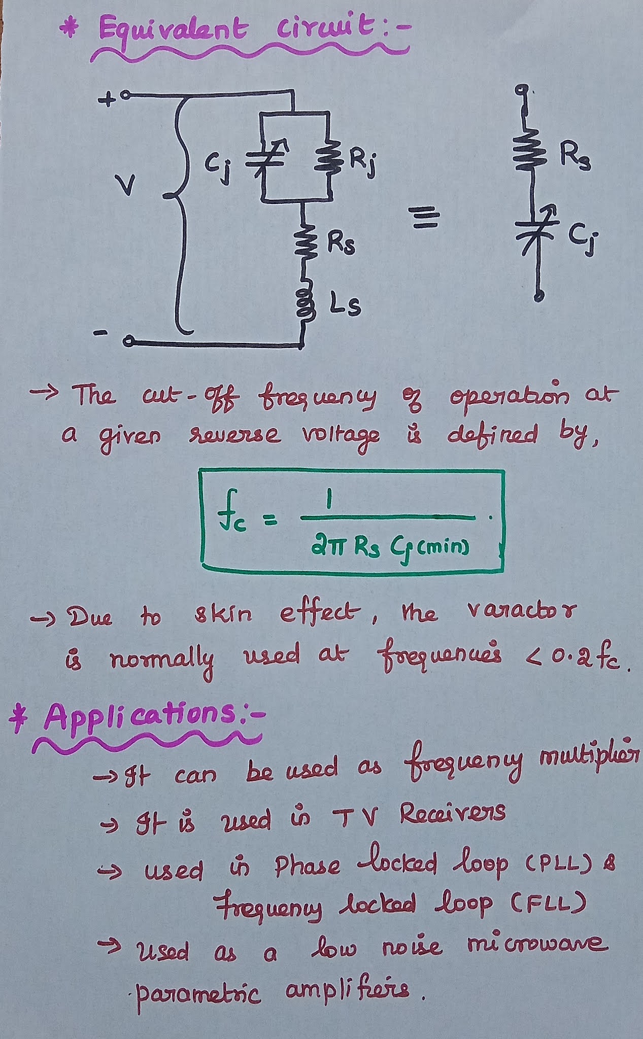 Varactor Diode Definition, Operations and Applications