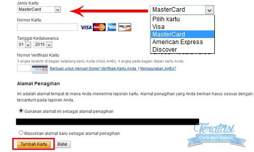 masukan informasi kartu kredit masukan informasi kartu kredit - melakukan verifikasi paypal dengan vcc