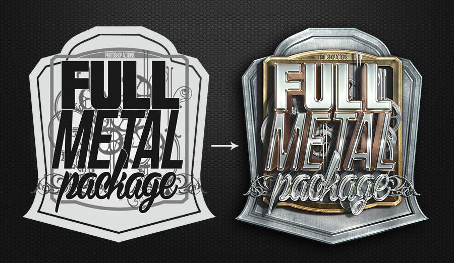 Full Metal Package 3d Photoshop Actions Download Free The Font