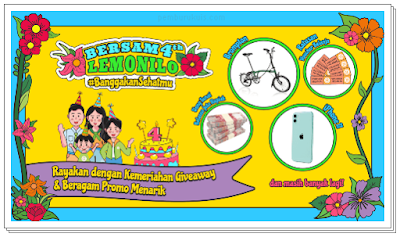 ulang tahun lemonilo ada giveaway dengan hadiah sepeda brompton, iphone dan uang jutaan rupiah