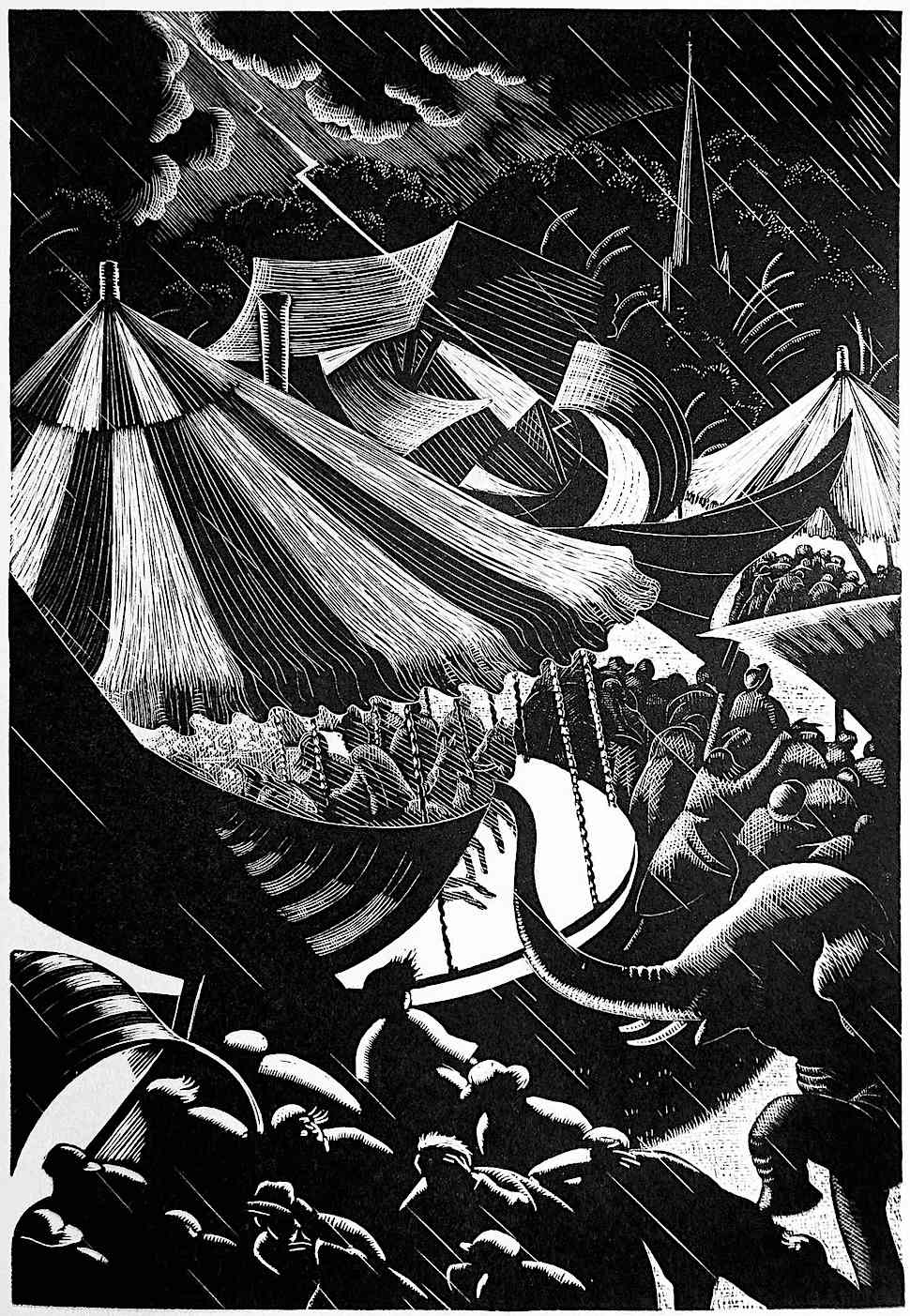 Clare Leighton 1937 Clare Leighton 1937, a carnival caught in a storm