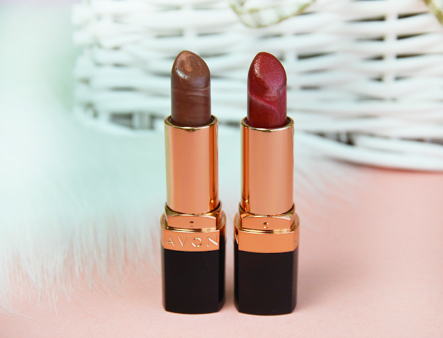 Avon True Colour Supreme Nourishing Lipsticks Crimson Dream and Smooth Mocha