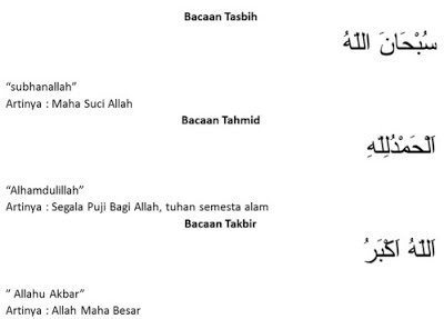 Bacaan tasbih tahmid takbir tahlil istighfar