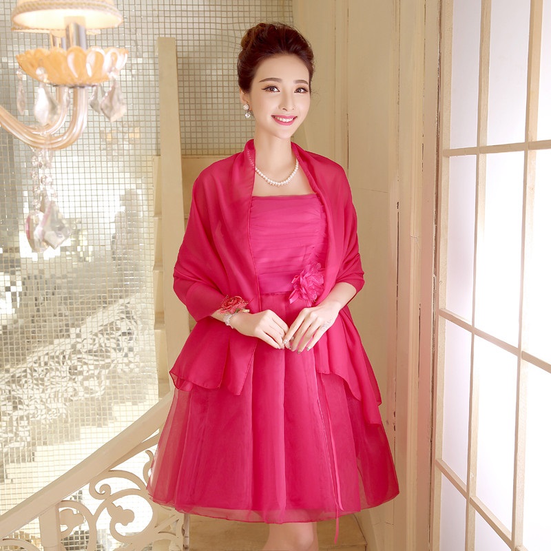 Three Designs Five-Colors Simple Plain Lace Dress (with matching Shawl)