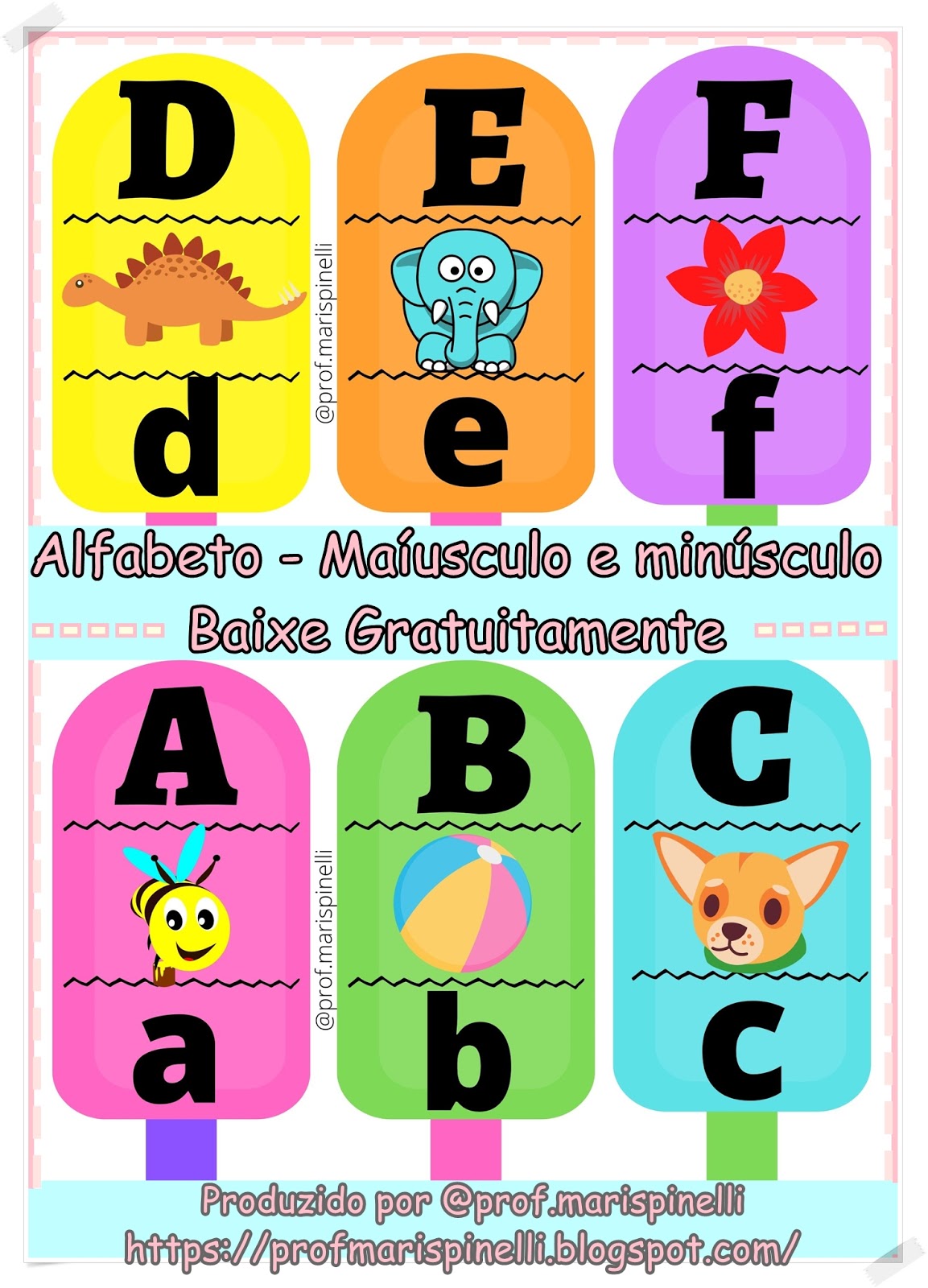 ALFABETO SORVETE.pdf  Alfabeto, Atividades para bercario 2, Atividades  para educação infantil