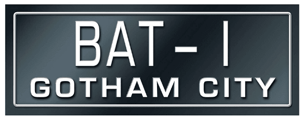 batman automobilia, Batman Number Plate