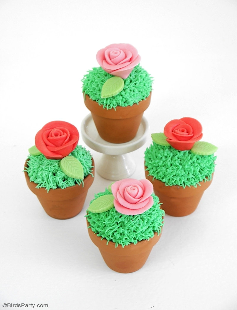 Cupcakes au Chocolat en Pot de Fleurs - parfaits pour un mariage, Pâques, printemps ou garden-party !