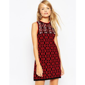 Shift dress in geo pattern with embellishment in knit, $29 from ASOS
