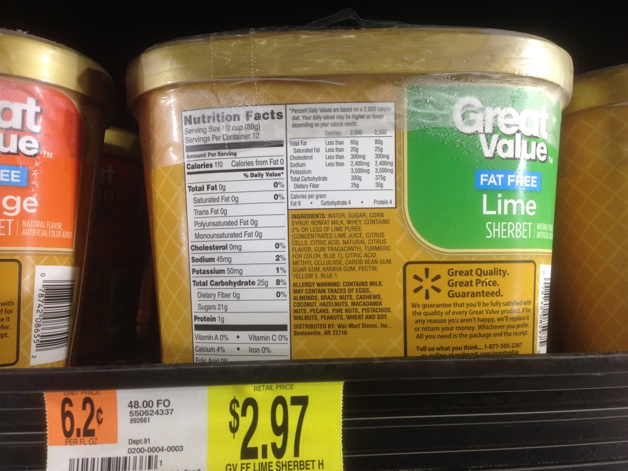 Great Value Ice Cream Nutrition Facts Nutrition Pics