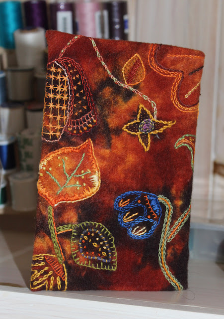 embroidered book bag