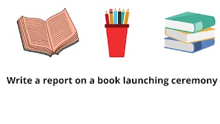 Write a report on a book launching ceremony being held in an auditorium