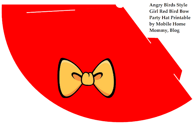 Red Party Hat with tilted yellow bow like Girl Angry Bird wears