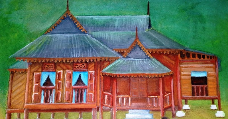  Lukisan  Rumah  Kampung