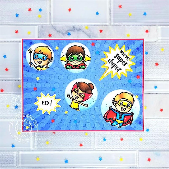 Sunny Studio Stamps: Comic Strip Speech Bubble Dies Super Duper Staggered Circles Dies Card by Ana Anderson Sunny Studio Stamps: Comic Strip Speech Bubble Dies Super Duper Staggered Circles Dies Card by Ana Anderson