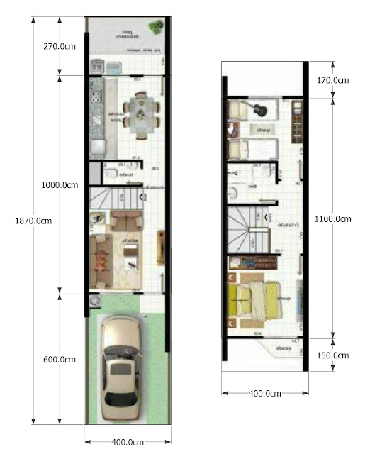  Denah  Rumah  Minimalis  Lebar  4 Meter  Beserta Anggaran Biaya DESAIN RUMAH  MINIMALIS 