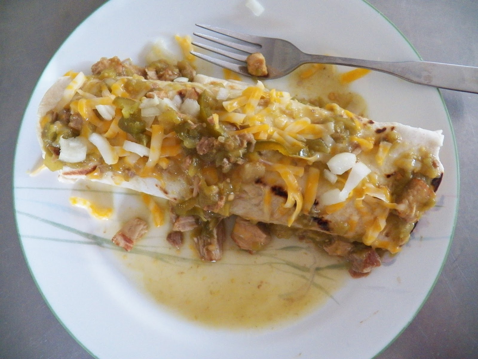 Chile Verde Smothered Burrito for Improv Cooking Challenge Sid's Sea