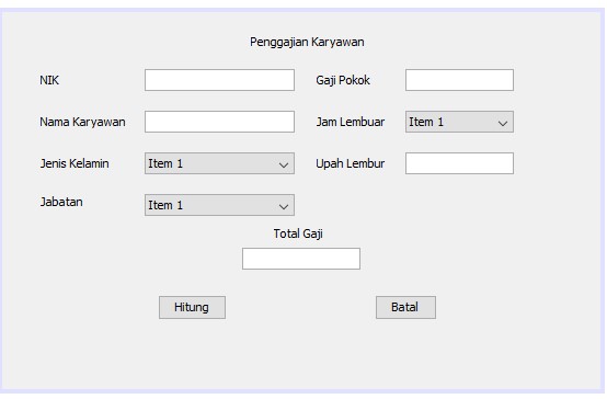 Contoh Program Penggajian Kayawan Java Netbeans Menggunakan Jframe Anak It