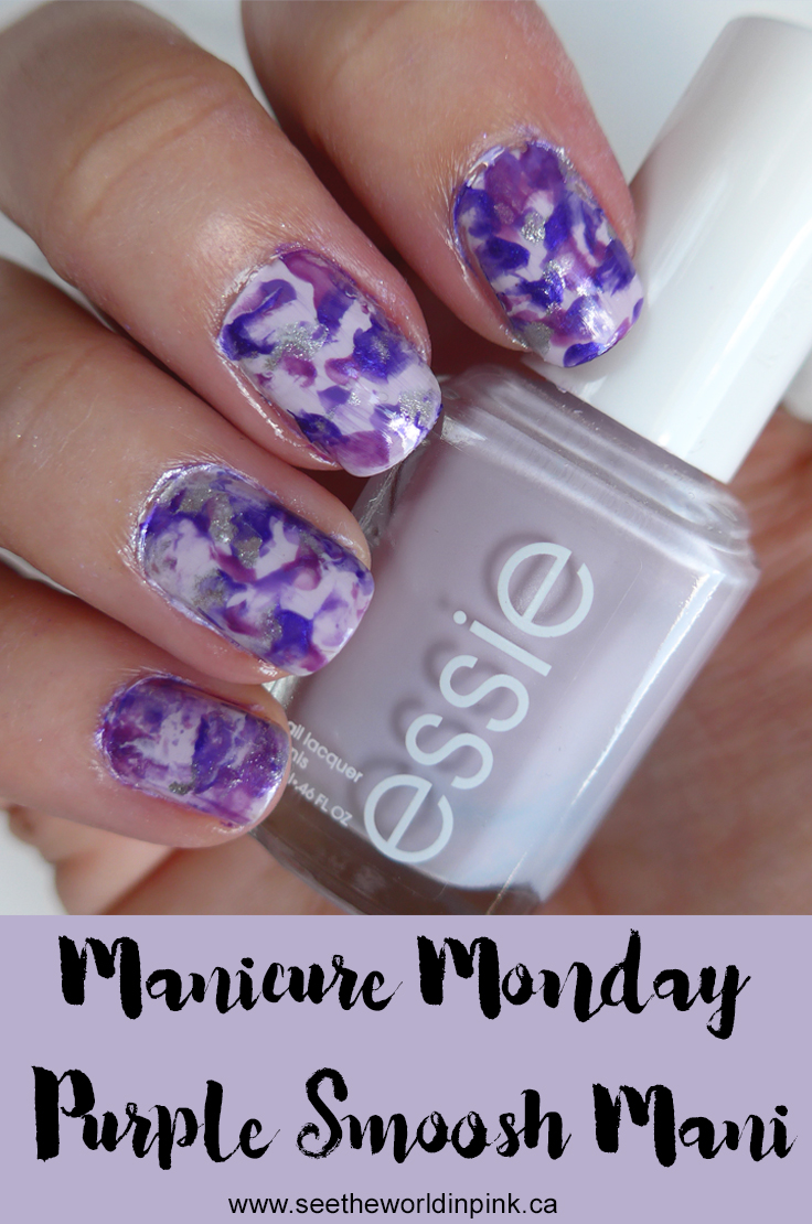Manicure Monday - Purple and Glitter Smoosh Nails 